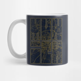 Munich, Germany City Map Typography - Gold Art Deco Mug